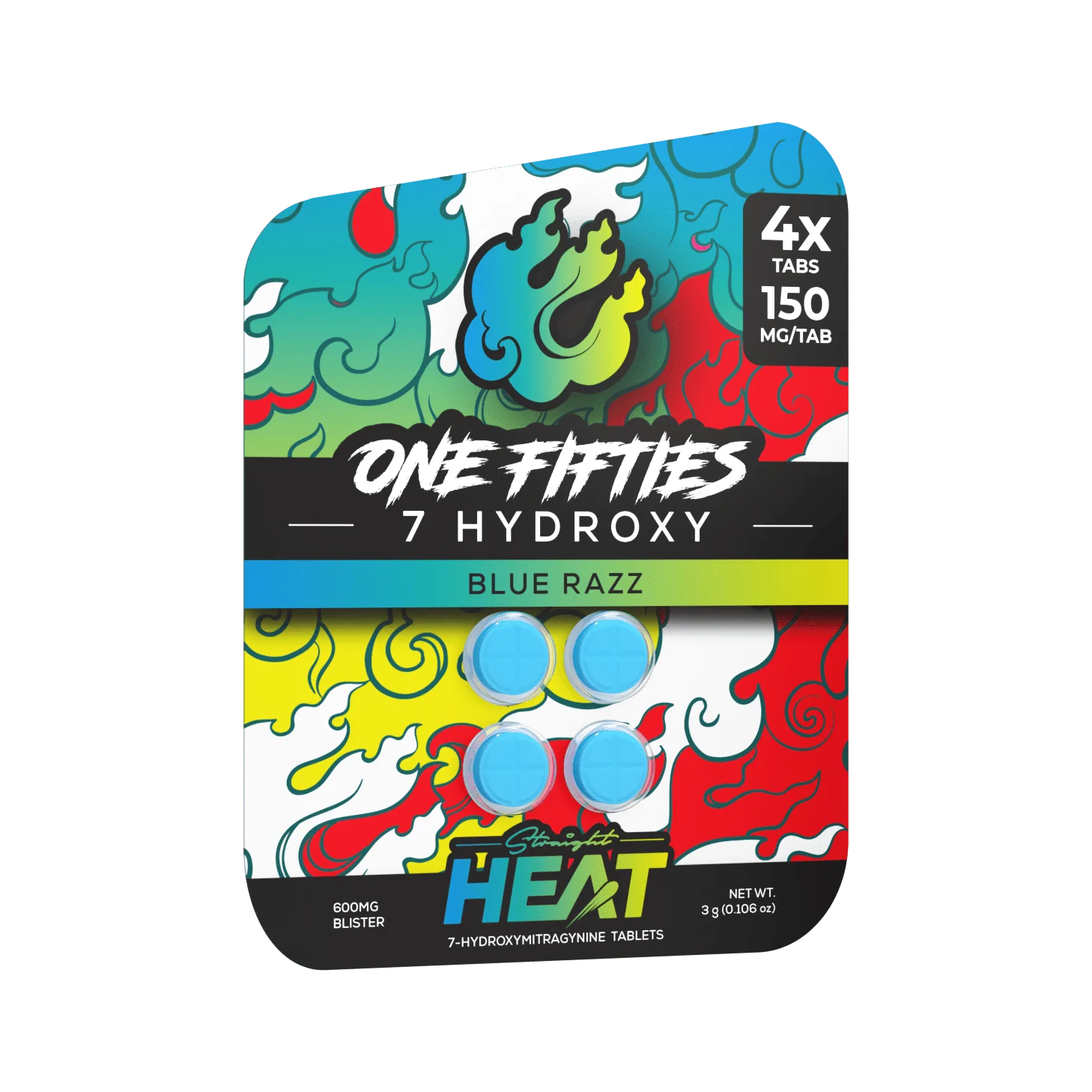 Straight Heat 150s 7-OH Tablets Blue Razz 600mg 7-Hydroxymitragynine