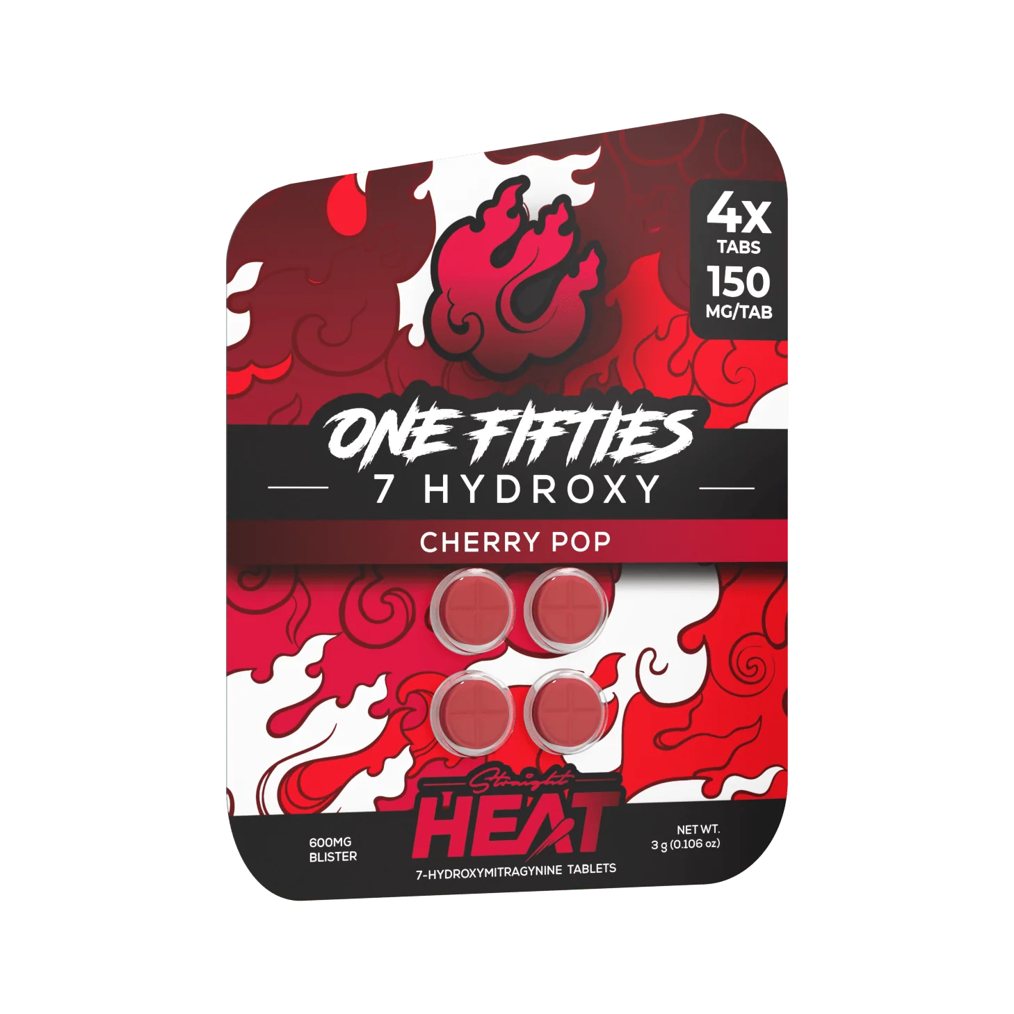 Straight Heat 150s 7-OH Tablets Cherry Pop 600mg 4 Count