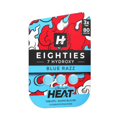 Straight Heat 80s 7-OH Tablets Blue Razz 240mg 7-Hydroxymitragynine